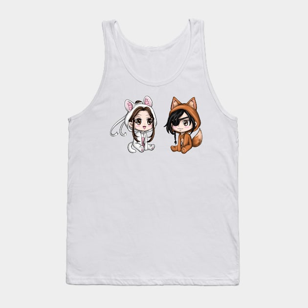 Xie Lian and Hua Cheng ferret and Fox Chibis Tank Top by smileycat55555